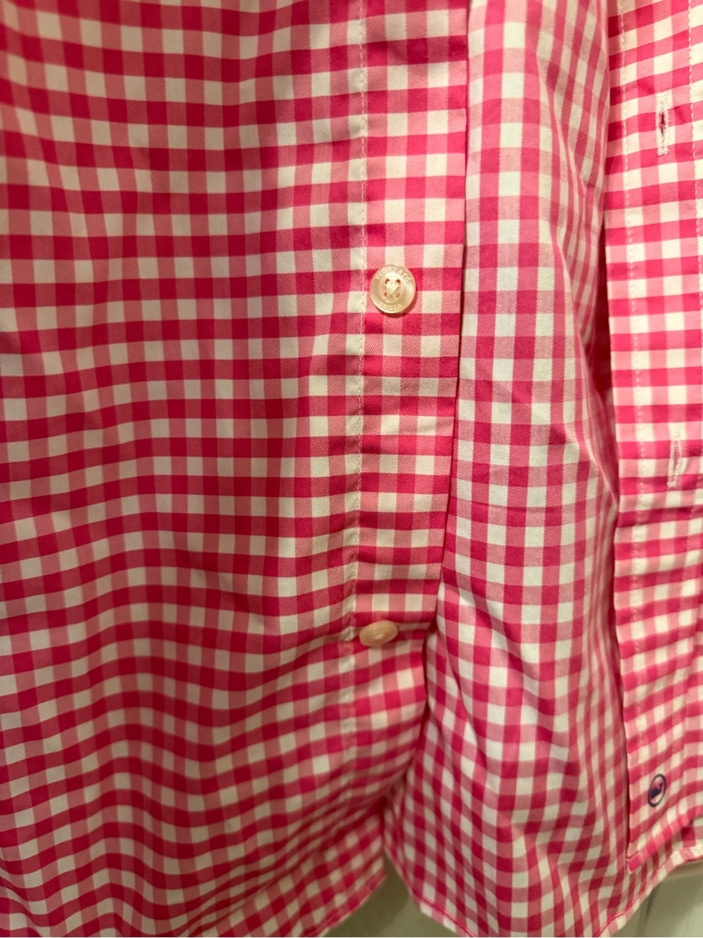 Vineyard Vines Pink and White Gingham Performance Shirt - Picture 8 of 12